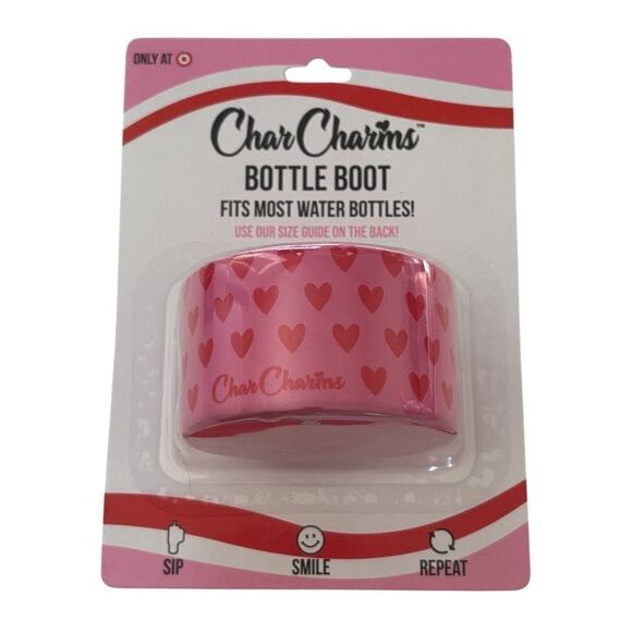 New Char Charms Pink Red Heart Bottle Boot - Picture 1 of 2